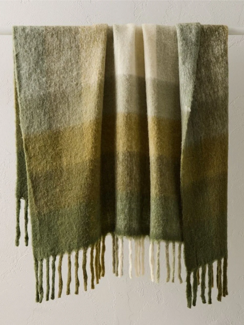 NEW!!! West Elm Faux Mohair Framed Ombre Throw, 50
